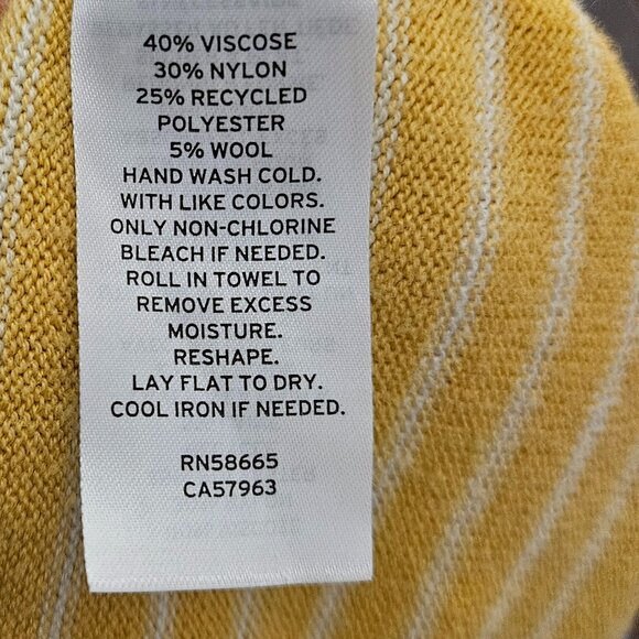 Caslon Yellow and Cream Striped Sweater, Size Medium - Picture 3 of 4